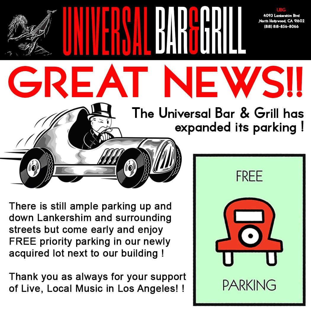 Menu  Universal Bar & Grill in Los Angeles